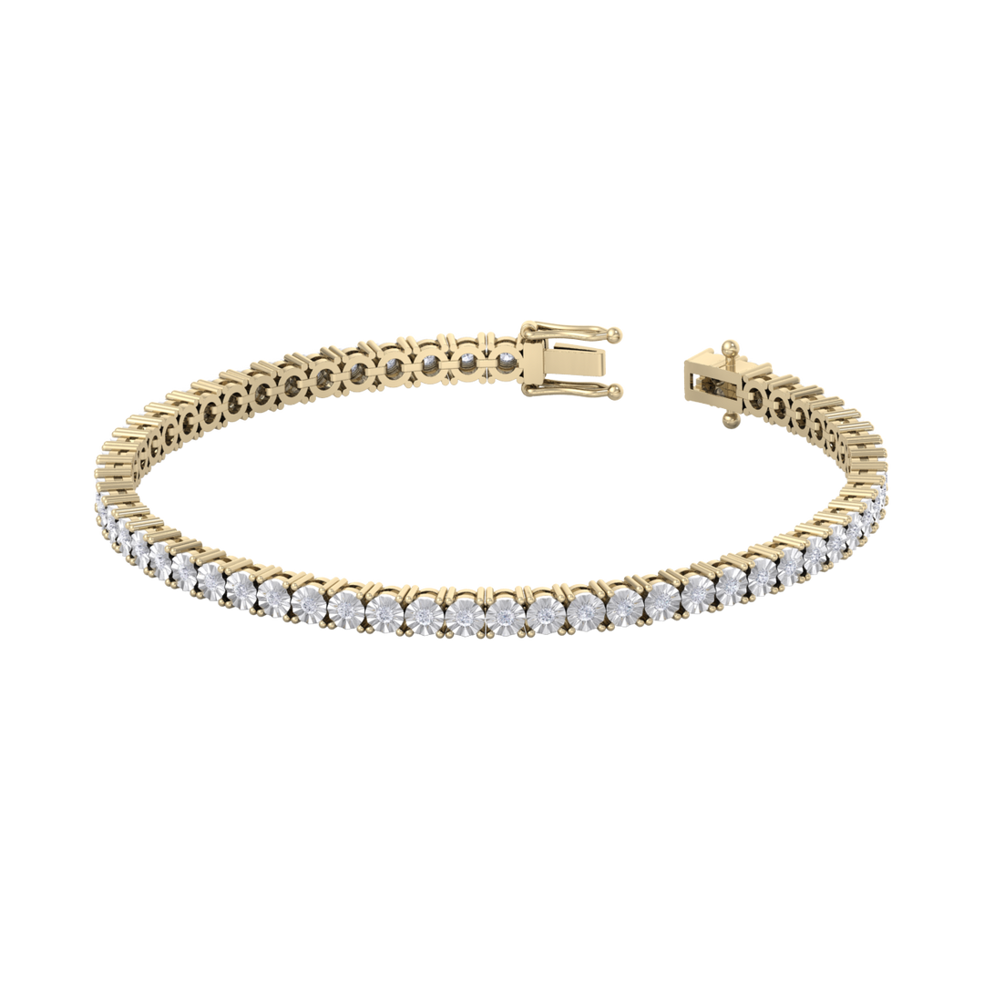 Tennis bracelet in rose gold with white diamonds of 0.88 ct in weight