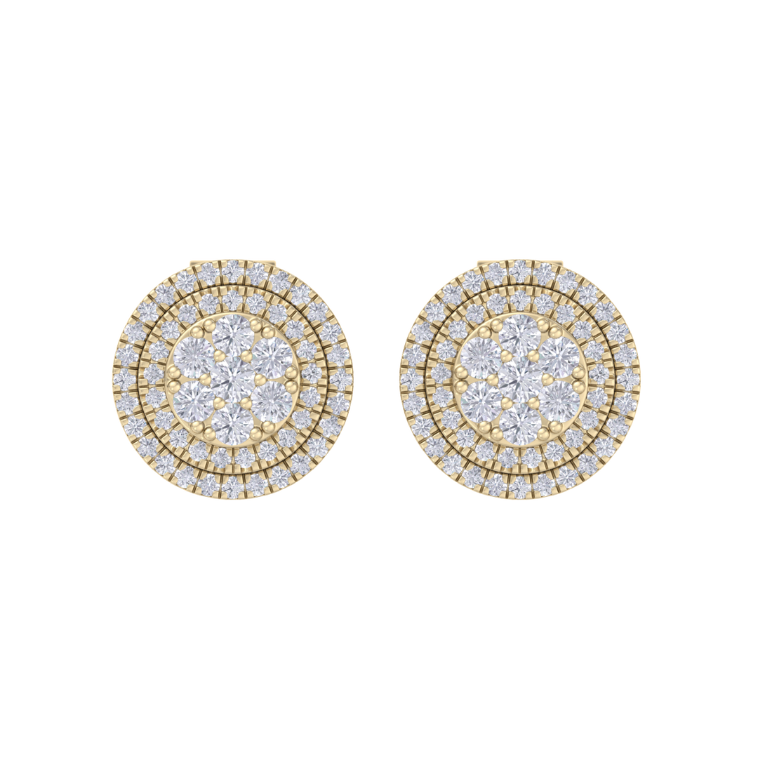 3 in 1 earrings in rose gold with white diamonds of 0.79 ct in weight