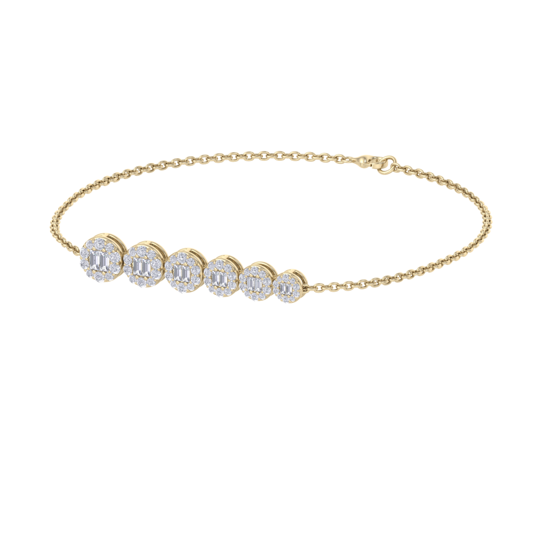 Stylish bracelet in rose gold with white diamonds of 0.72 ct in weight