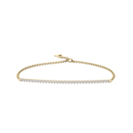 Load image into Gallery viewer, Small bar diamond bracelet in rose gold with white diamonds of 0.11 ct in weight
