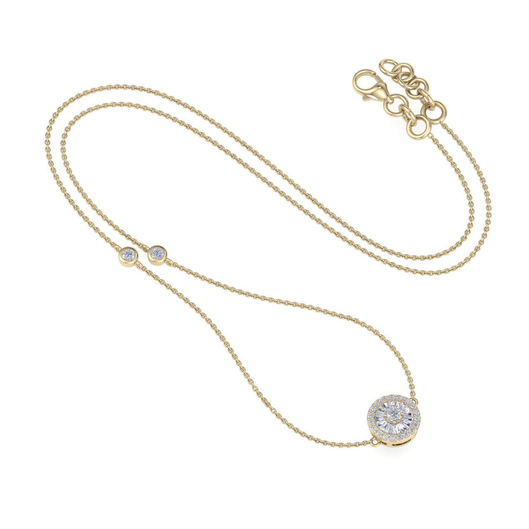 Beautiful Necklace in yellow gold with white diamonds of 0.37 ct in weight