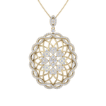 Load image into Gallery viewer, Oval pendant in rose gold with white diamonds of 1.97 ct in weight
