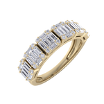 Load image into Gallery viewer, Baguette half eternity ring in white gold with white diamonds of 2.28 ct in weight
