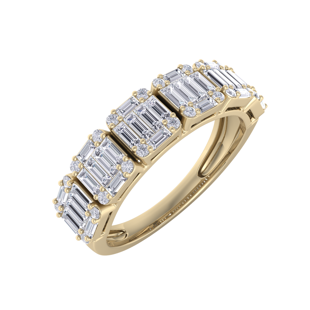 Baguette half eternity ring in white gold with white diamonds of 2.28 ct in weight