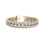 Load image into Gallery viewer, Baguette diamond curb chain in yellow gold with white diamonds of 5.26 ct
