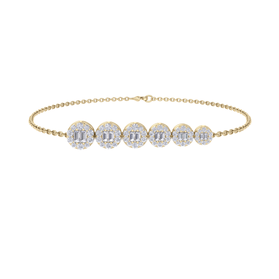 Stylish bracelet in white gold with white diamonds of 0.72 ct in weight