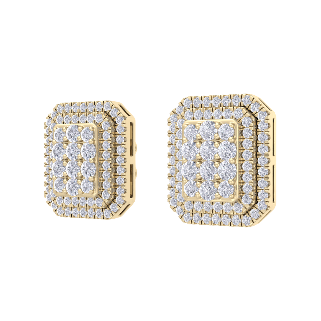 3 in 1 earrings in yellow gold with white diamonds of 0.97 ct in weight