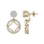 Load image into Gallery viewer, Drop earrings in yellow gold with white diamonds of 1.14 ct in weight
