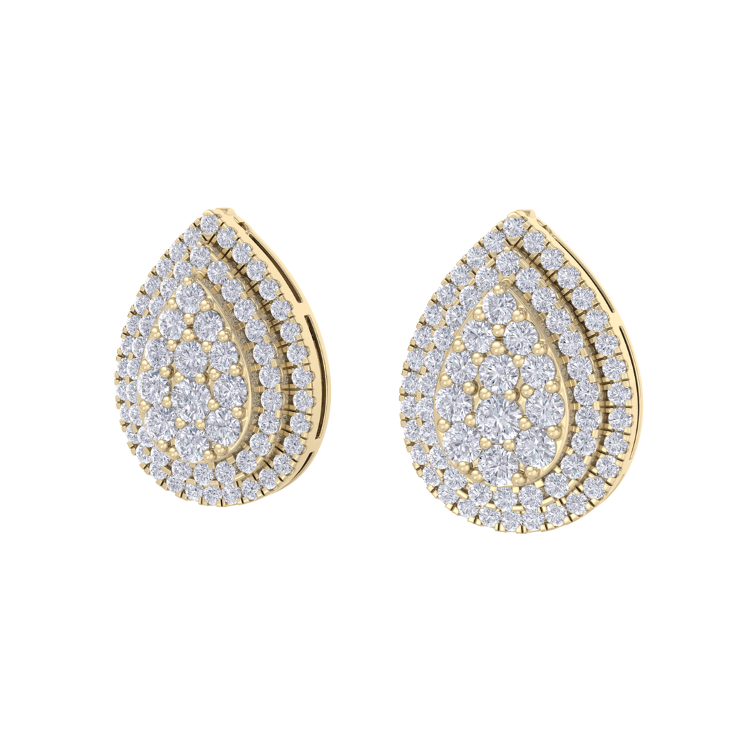 3 in 1 earrings in white gold with white diamonds of 0.85 ct in weight