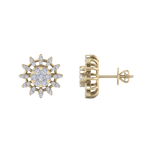 Load image into Gallery viewer, Stud earrings in yellow gold with white diamonds of 0.89 ct in weight
