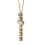 Load image into Gallery viewer, Diamond Cross Pendant in yellow gold with white diamonds of 1.10 ct in weight
