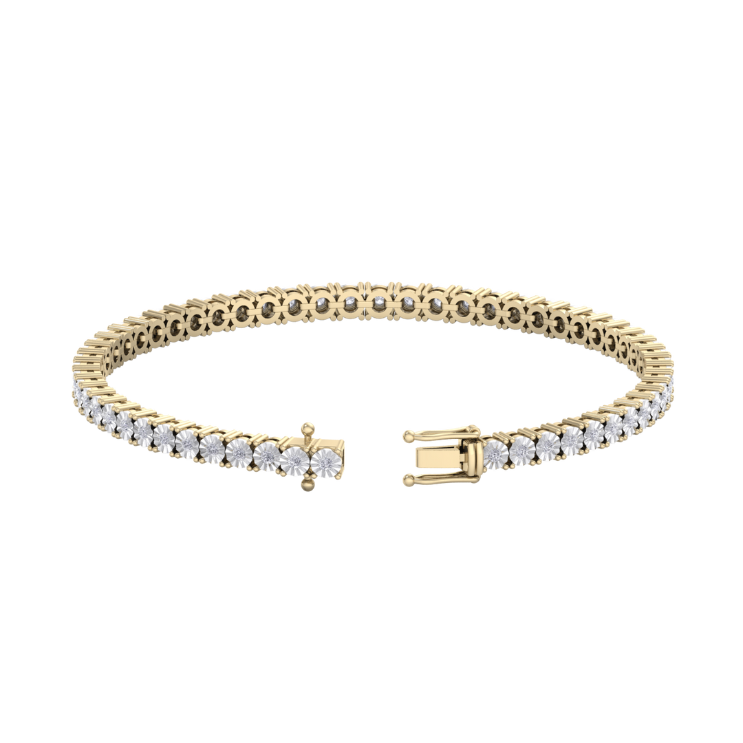 Tennis bracelet in white gold with white diamonds of 0.88 ct in weight