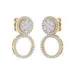 Load image into Gallery viewer, 3 in 1 earrings in white gold with white diamonds of 0.79 ct in weight
