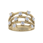 Load image into Gallery viewer, Multi-band ring in rose gold with white diamonds of 0.90 ct in weight
