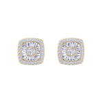 Load image into Gallery viewer, Square halo earrings in rose gold with white diamonds of 0.60 ct in weight
