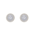 Load image into Gallery viewer, Halo earrings in yellow gold with white diamonds of 0.55 ct in weight
