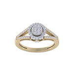 Load image into Gallery viewer, Cluster engagement ring in yellow gold with white diamonds of 0.44 ct in weight
