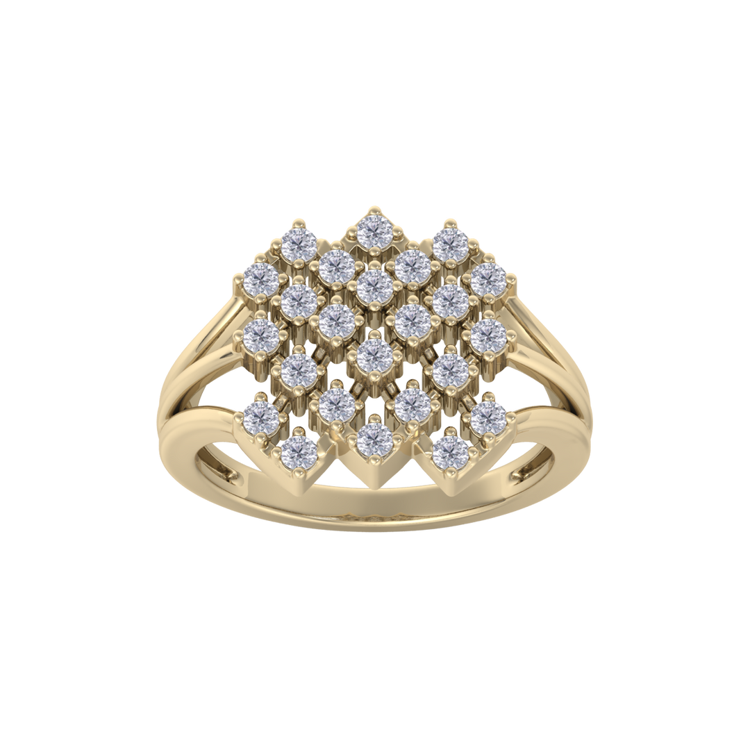 Elegant ring in yellow gold with white diamonds of 0.48 ct in weight