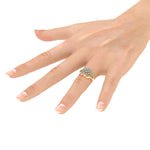 Load image into Gallery viewer, Elegant ring in yellow gold with white diamonds of 0.48 ct in weight
