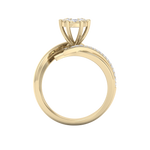 Load image into Gallery viewer, Cluster solitaire ring in yellow gold with white diamonds of 0.57 ct in weight
