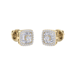 Load image into Gallery viewer, Square halo earrings in white gold with white diamonds of 0.60 ct in weight
