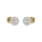 Load image into Gallery viewer, Halo earrings in rose gold with white diamonds of 0.55 ct in weight
