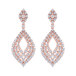 Load image into Gallery viewer, Drop earrings in rose gold with white diamonds of 4.05 ct in weight
