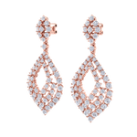 Load image into Gallery viewer, Drop earrings in rose gold with white diamonds of 4.05 ct in weight
