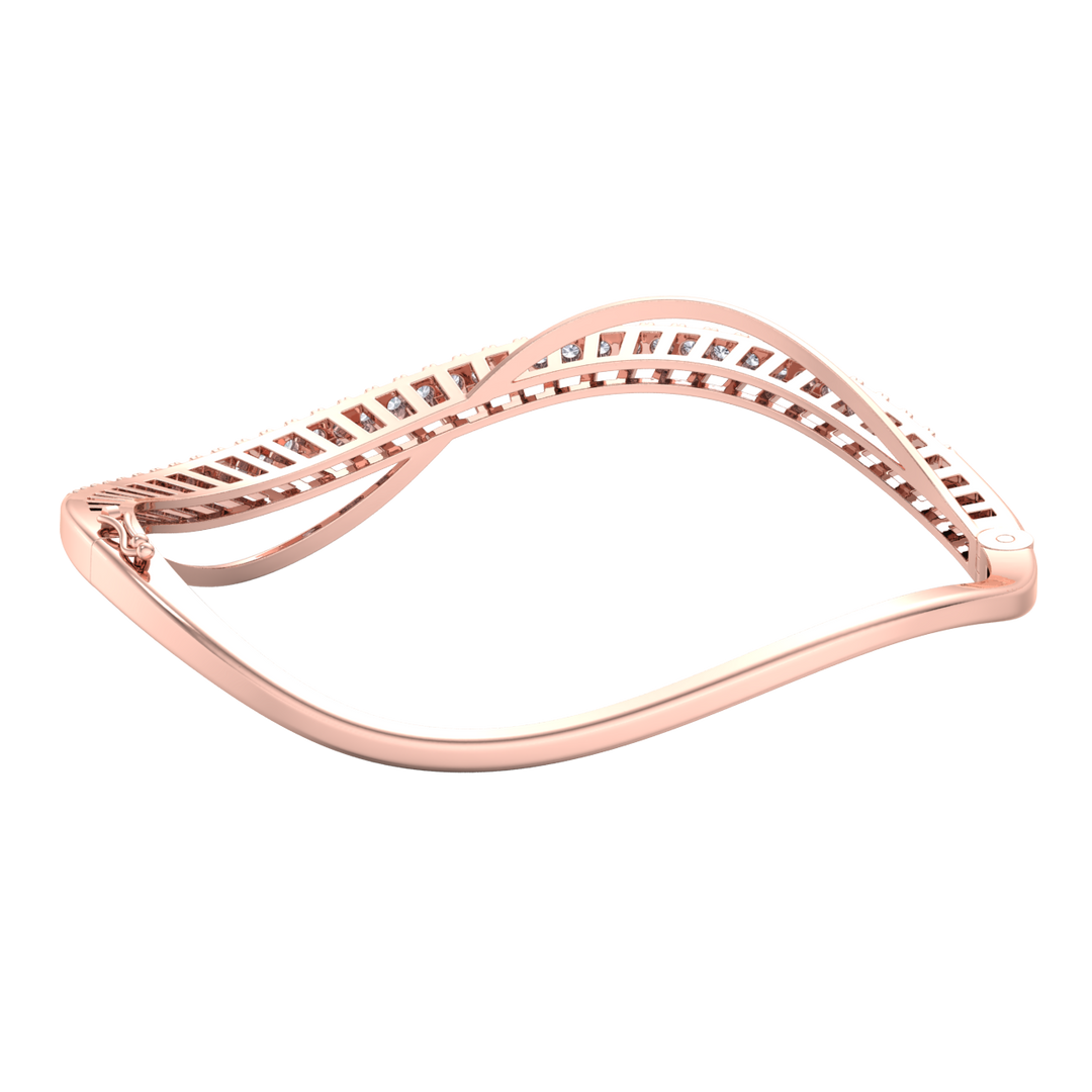 Stylish bracelet in yellow gold with white diamonds of 1.08 ct in weight