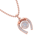 Load image into Gallery viewer, Halo Pendant in rose gold with white diamonds of 0.26 ct in weight
