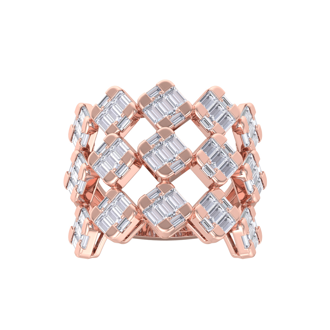 Diamond ring in rose gold with white diamonds of 2.06 ct in weight