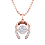 Load image into Gallery viewer, Halo Pendant in yellow gold with white diamonds of 0.26 ct in weight
