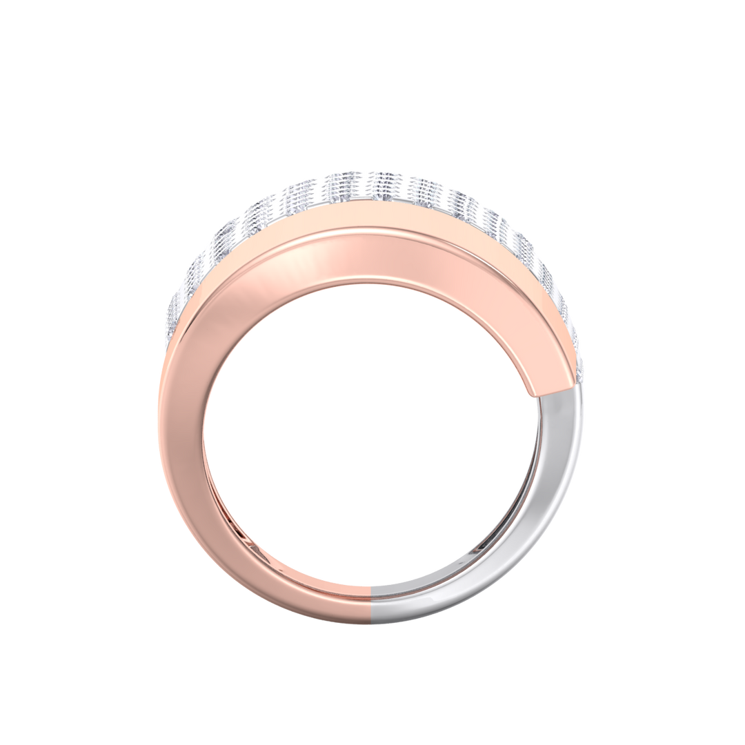 Diamond ring in rose gold with white diamonds of 2.04 ct in weight