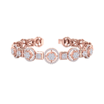 Load image into Gallery viewer, Statement bracelet in rose gold with white diamonds of 1.92 ct in weight
