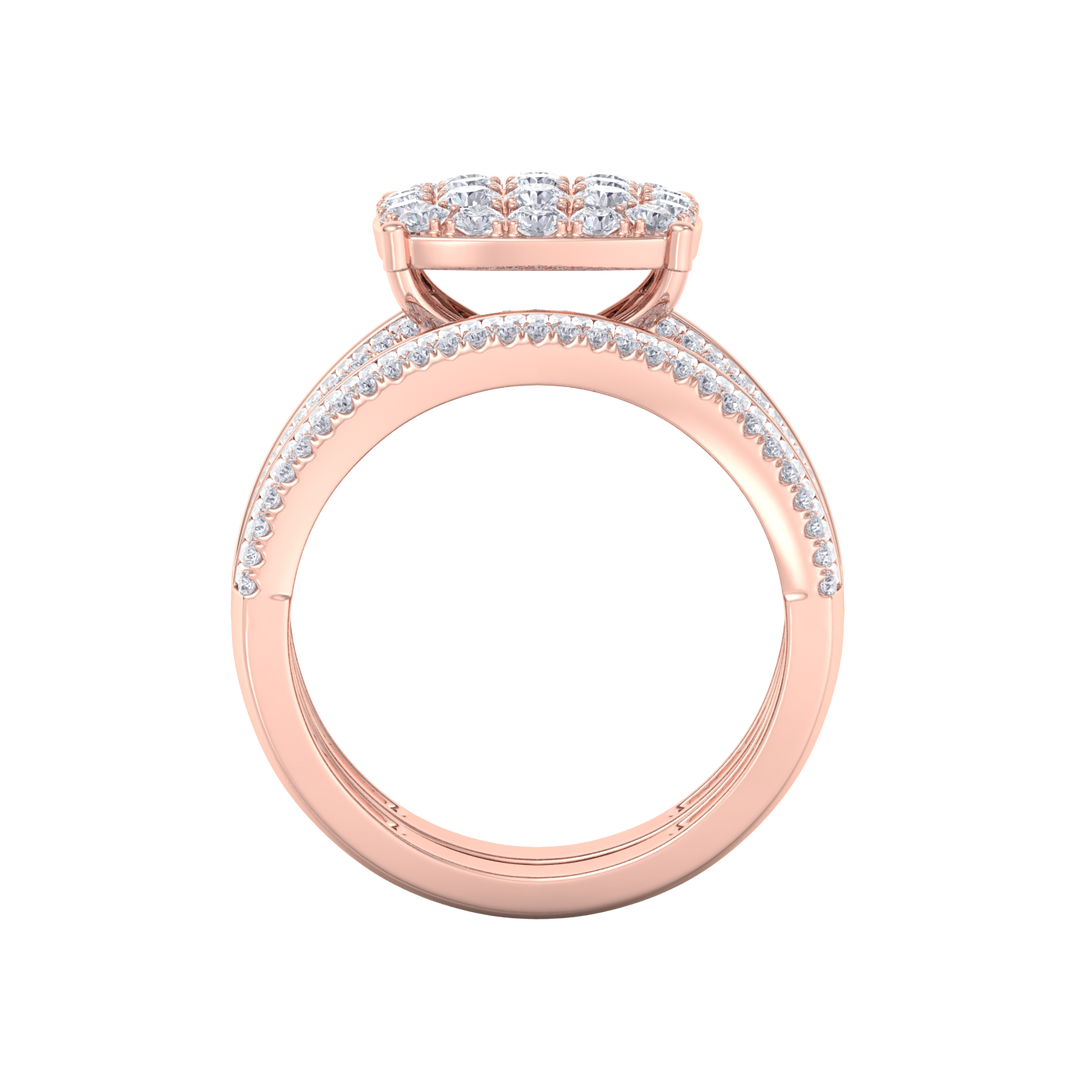 Diamond ring in rose gold with white diamonds of 2.63 ct in weight