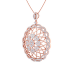 Load image into Gallery viewer, Oval pendant in rose gold with white diamonds of 1.97 ct in weight
