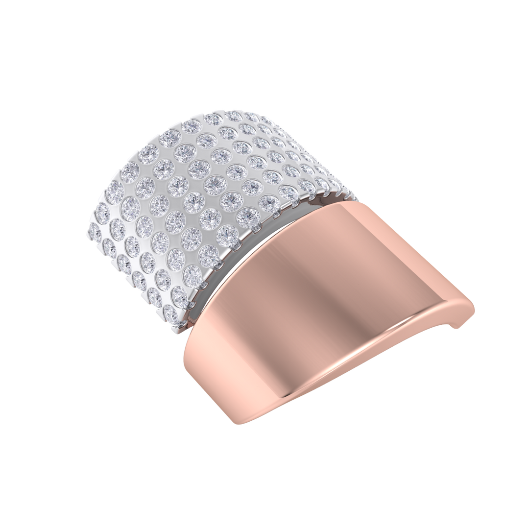 Diamond ring in rose gold with white diamonds of 2.04 ct in weight