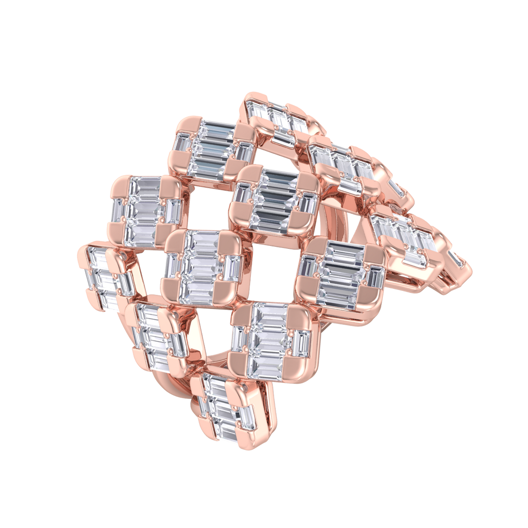 Diamond ring in rose gold with white diamonds of 2.06 ct in weight