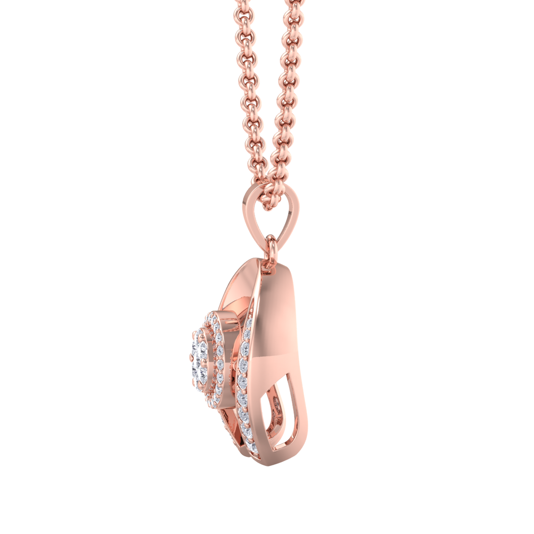 Halo Pendant in white gold with white diamonds of 0.26 ct in weight