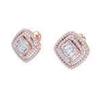 Load image into Gallery viewer, Stud earrings in rose gold with white diamonds of 0.88 ct in weight
