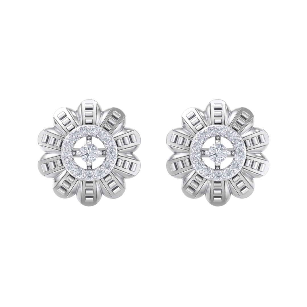 Stud earrings in white gold with white diamonds of 0.29 ct in weight