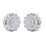 Load image into Gallery viewer, Round shaped stud earrings in rose gold with white diamonds of 1.66 ct in weight
