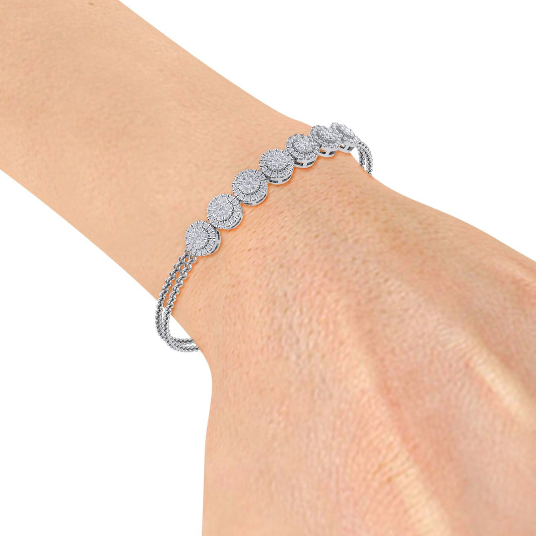 Classic bracelet in white gold with white diamonds of 1.12 ct in weight