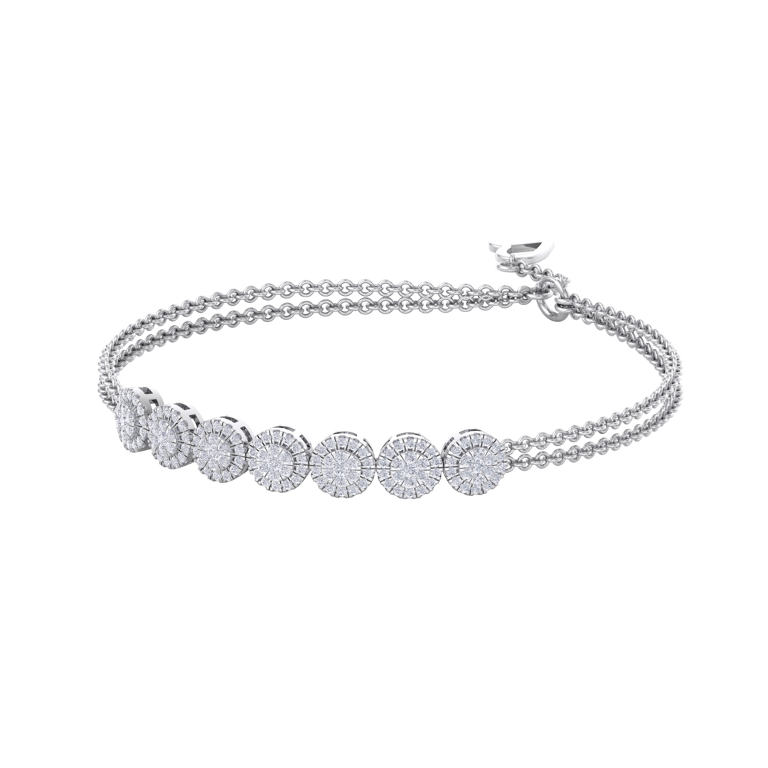 Classic bracelet in white gold with white diamonds of 1.12 ct in weight