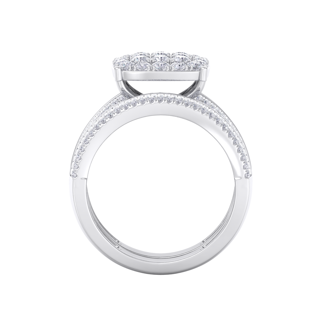 Diamond ring in white gold with white diamonds of 2.63 ct in weight