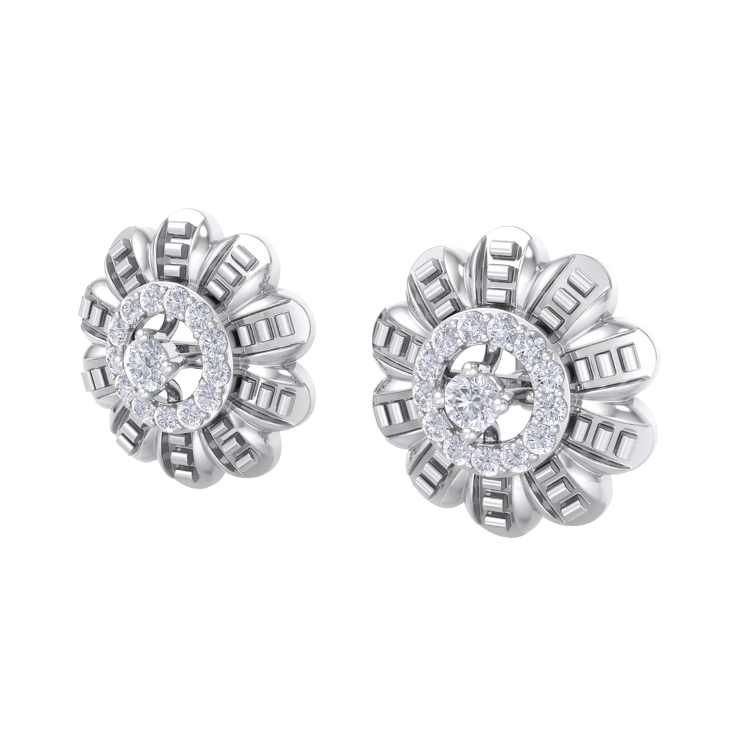 Stud earrings in white gold with white diamonds of 0.29 ct in weight