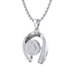 Load image into Gallery viewer, Halo Pendant in yellow gold with white diamonds of 0.26 ct in weight
