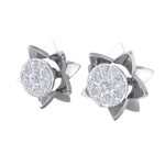 Load image into Gallery viewer, Flower shaped stud earrings in rose gold with white diamonds of 0.62 ct in weight
