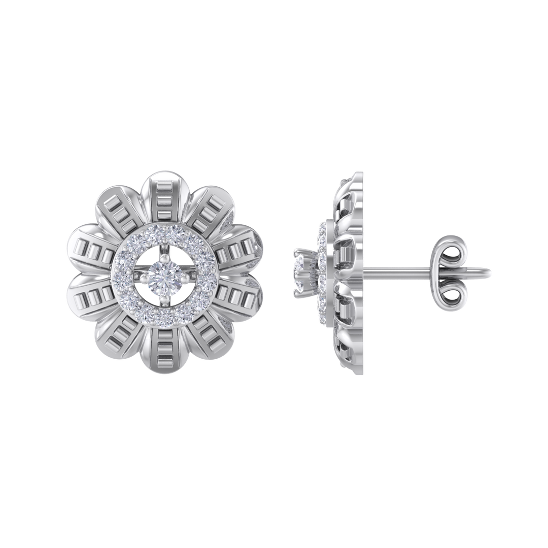 Stud earrings in white gold with white diamonds of 0.29 ct in weight