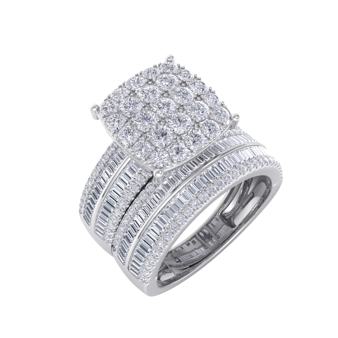 Diamond ring in white gold with white diamonds of 2.63 ct in weight